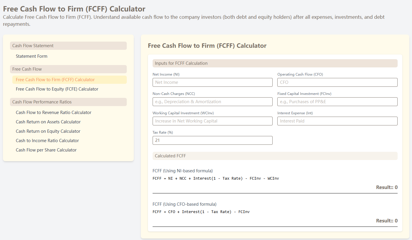 FCFF calculator